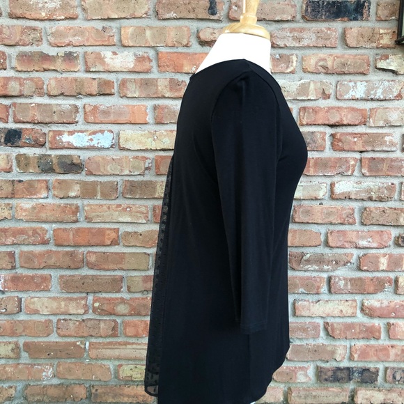 Kim & MIA Black Top with Sheer Back Tunic - Picture 3 of 8